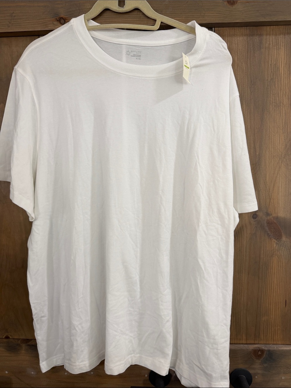 aerie XL White Cotton/Modal Crew Neck T-Shirt